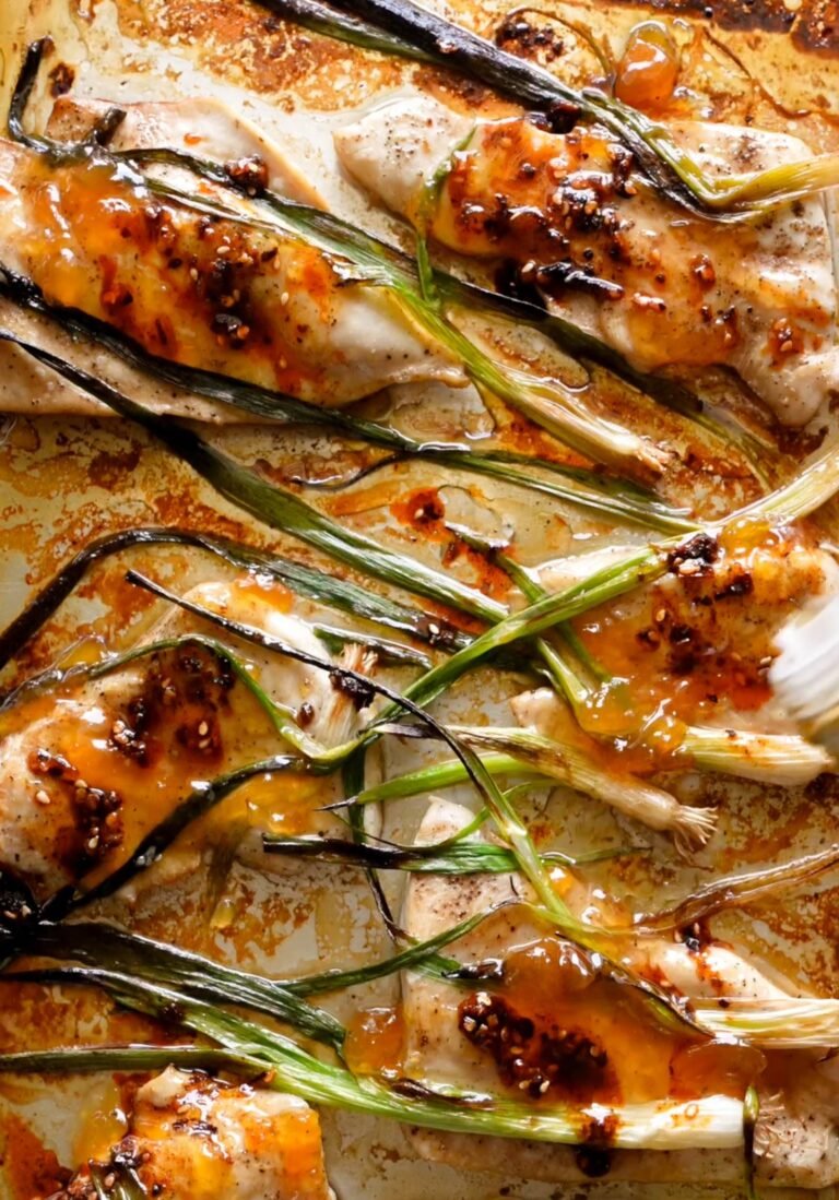 Apricot Chicken with Charred Scallions Recipe