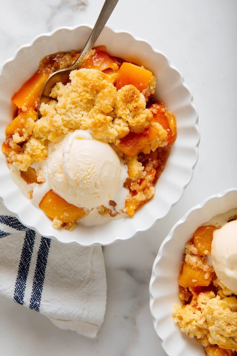 Peach Cobbler with Almond Topping