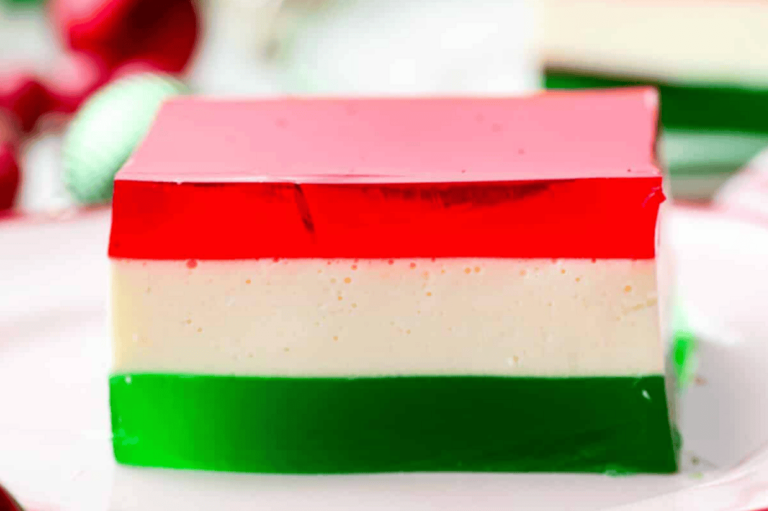 Christmas Ribbon Jello Salad (Layered Holiday Dessert) Christmas Ribbon Jello Salad (Layered Holiday Dessert)